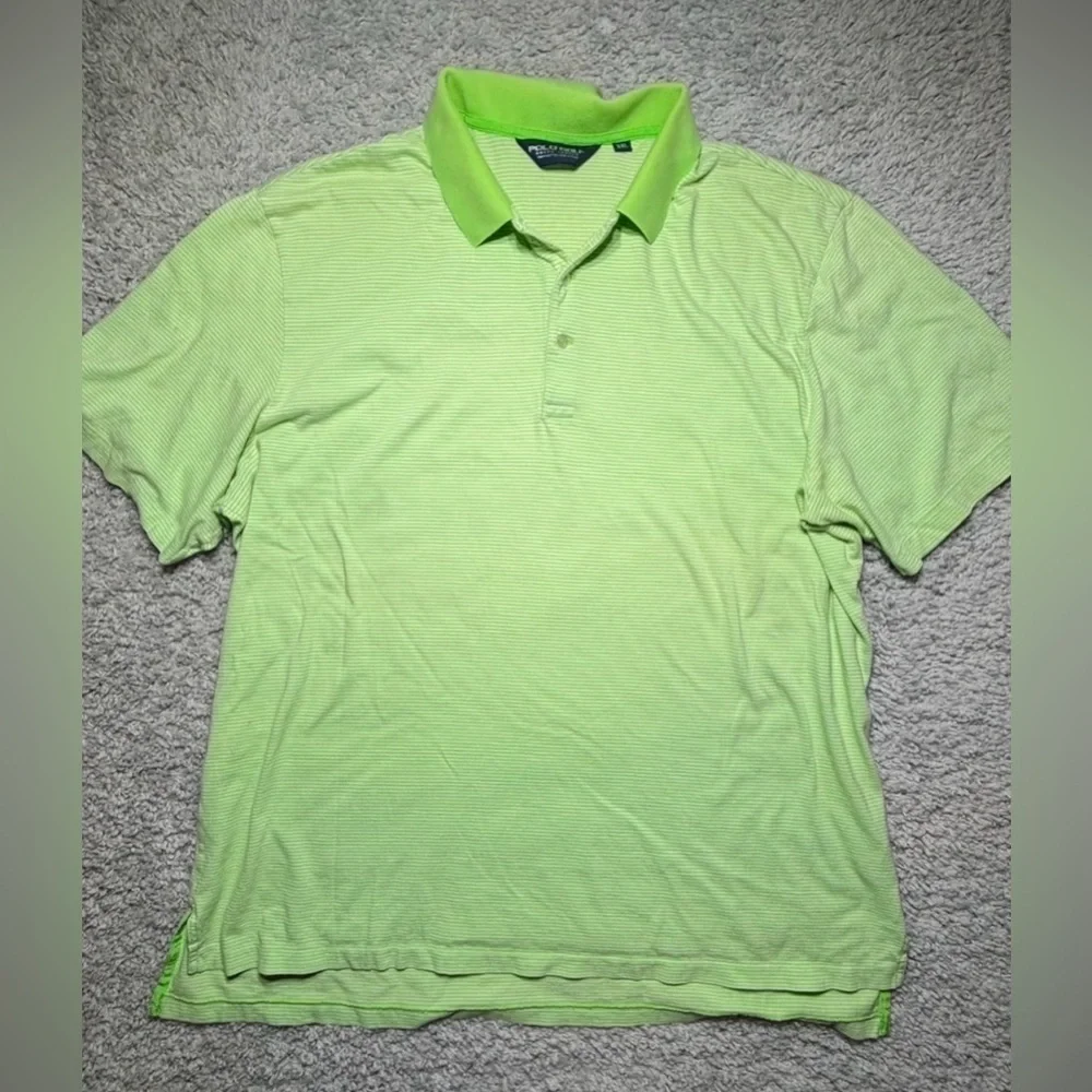 Ralph Lauren Polo Mens XXL Golf Performance Activewear Green White Stripes